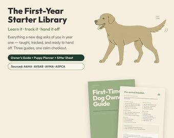 Nieuwe hondenbezittersbundel | Eerstejaarsgids, puppyplanner, oppasfiche (pdf)