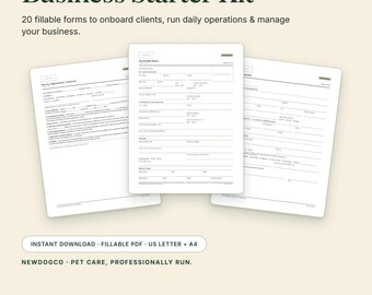 Pet-Care Business Forms Bundle | Dog Walker, Sitter, Groomer Contracts (Fillable PDF)