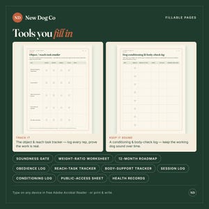 Service Dog Training Guide & Planner | Mobility Assistance Dog | Owner-Trainer Task Log + Fillable Soundness Gate | Vet-Sourced PDF image 7
