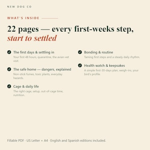 New Bird Owner Starter Kit | Bird Care Guide, Safety Checklist (Digital Download) image 2