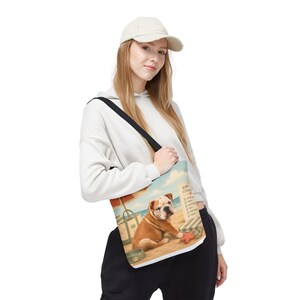 カスタム犬の肖像画入りトートバッグ、パーソナライズされたペットのイラスト入りビーチトラベルバッグ 画像 6