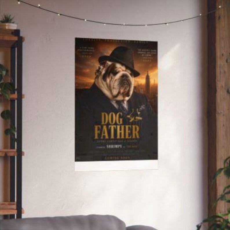 Custom Dog Father Poster, Mafia Portrait, Personalized Pet Wall Art, Gangster Gift image 5