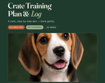 子犬用クレートトレーニング計画＆記録、獣医師監修のスケジュールトラッカー（入力可能なPDF）