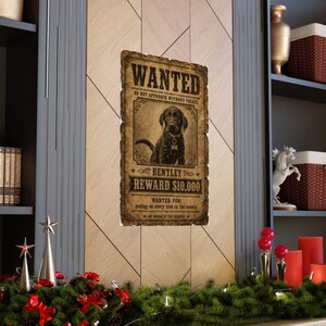 Custom Pet Wanted Poster, Western Outlaw Portrait, Funny Cowboy Dog Print, Wall Art image 5