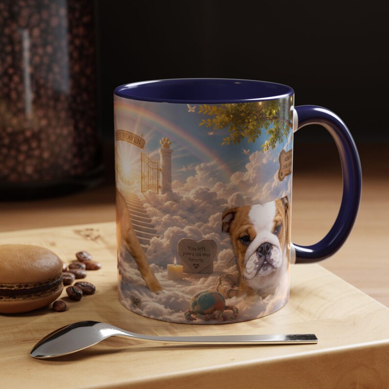 Bulldog Pet Heaven Memorial Mug, Colorful Ceramic Coffee Cup (11oz or 15oz) image 11