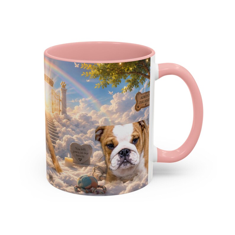Bulldog Pet Heaven Memorial Mug, Colorful Ceramic Coffee Cup (11oz or 15oz) image 14