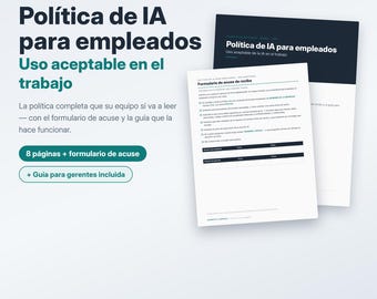 Gebruiksvoorwaarden voor IA voor Empleados | Plantilla Editable en Español + Formulario de Acuse
