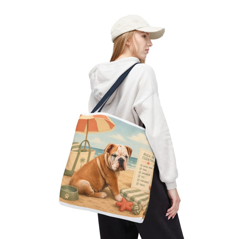 カスタム犬の肖像画入りトートバッグ、パーソナライズされたペットのイラスト入りビーチトラベルバッグ 画像 19