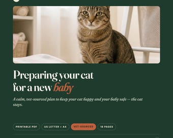 Guía de presentación de gatos para un nuevo bebé, plan de seguridad elaborado por un veterinario (PDF imprimible)