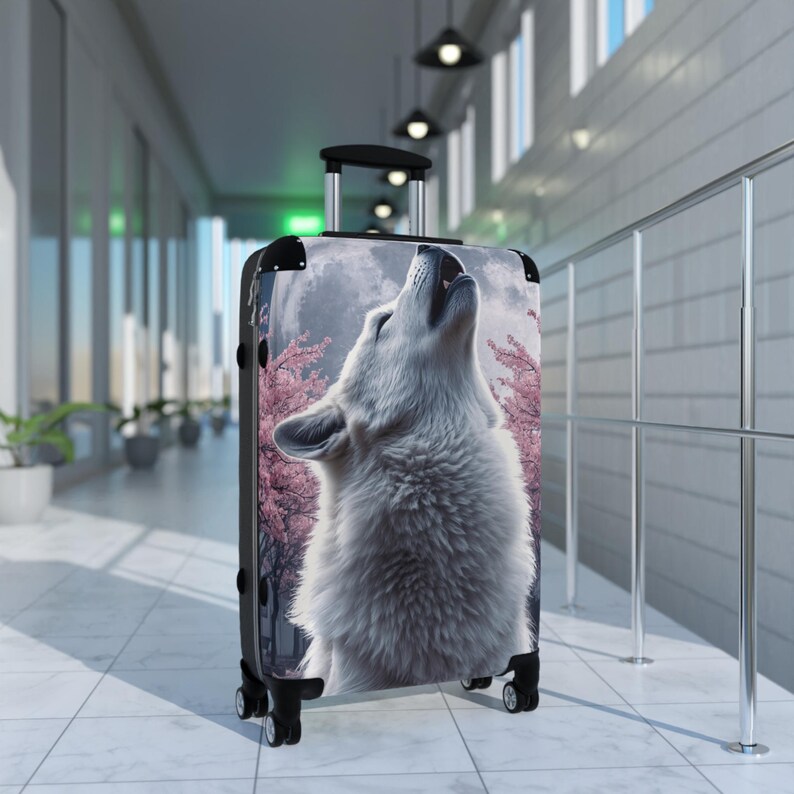 Aanpasbare handbagage, reiskoffer met harde schaal, tas met dierenprint afbeelding 16