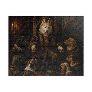 Custom Pet Renaissance Portrait Puzzle, Personalized Royal Dog Cat Jigsaw, Regal Pet Lover Gift image 1