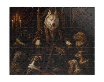 Aangepaste huisdier puzzel portret renaissance, gepersonaliseerde Royal Dog Cat-puzzel, koninklijk cadeau huisdierliefhebber