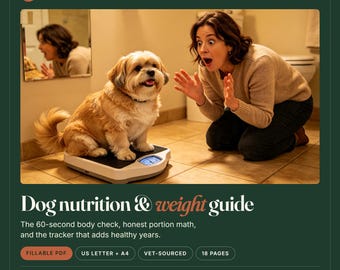 Dog Weight Loss Tracker | Vet-Sourced Nutrition Guide (Fillable PDF)