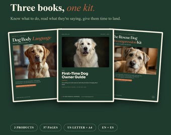 New Dog Owner Starter Kit | First Year Guide, Body Language Charts, 3-3-3 Rescue Plan