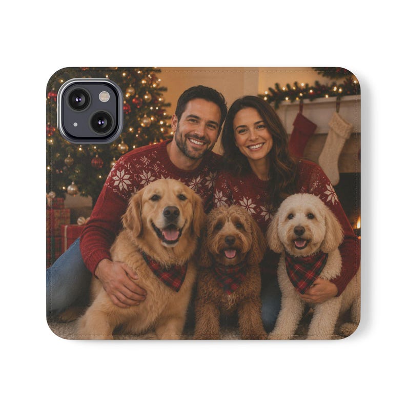 Custom Pet Photo Wallet Case, Personalized Dog Cat Family Folio, iPhone Card Holder image 7