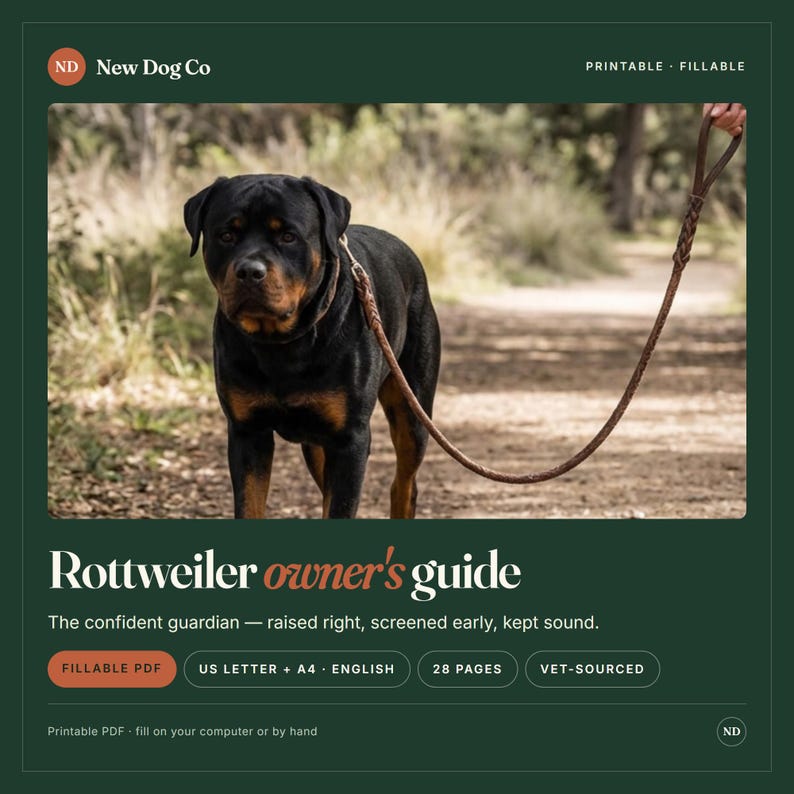Rottweiler Ägarguide | Veterinärens vårdhandbok (ifyllbar PDF) bild 1