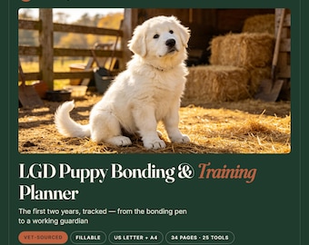 Welpen-Bindungstrainingsplan für Herdenschutzhunde | Vom Tierarzt erstelltes ausfüllbares PDF (Digitaler Download)