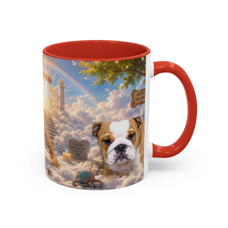 Bulldog Pet Heaven Memorial Mug, Colorful Ceramic Coffee Cup (11oz or 15oz) image 20