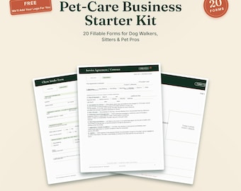 Pet-Care Geschäftsformulare bündeln | Dog Walker, Sitter, Groomer (Ausfüllbares PDF)