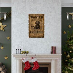 Custom Pet Wanted Poster, Western Outlaw Portrait, Funny Cowboy Dog Print, Wall Art image 15