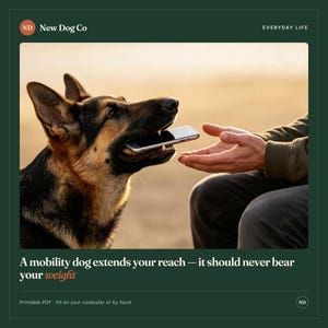Service Dog Training Guide & Planner | Mobility Assistance Dog | Owner-Trainer Task Log + Fillable Soundness Gate | Vet-Sourced PDF image 8