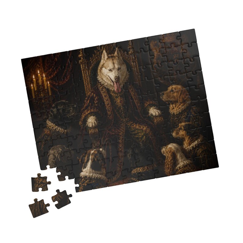 Custom Pet Renaissance Portrait Puzzle, Personalized Royal Dog Cat Jigsaw, Regal Pet Lover Gift image 3