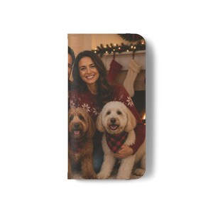 Custom Pet Photo Wallet Case, Personalized Dog Cat Family Folio, iPhone Card Holder image 3