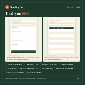 Leitfaden & Planer für die Ausbildung von Assistenzhunden | Medizinischer Warnhund für Epilepsie-Warnhunde | Aufgabenbuch für Halter und Trainer + Ausfüllbares Protokoll | Von Tierärzten erstelltes PDF Bild 7