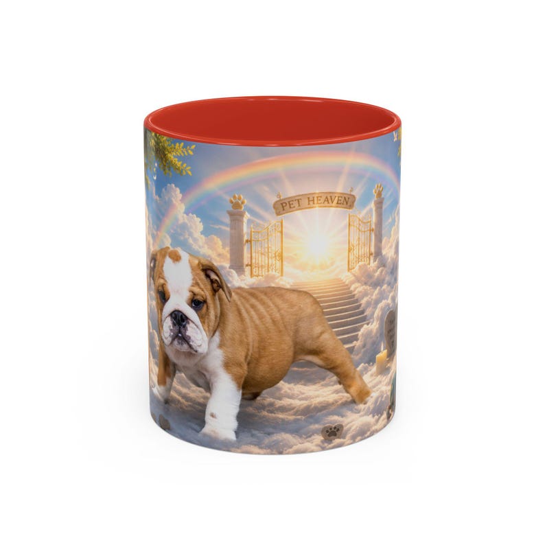 Bulldog Pet Heaven Memorial Mug, Colorful Ceramic Coffee Cup (11oz or 15oz) image 19