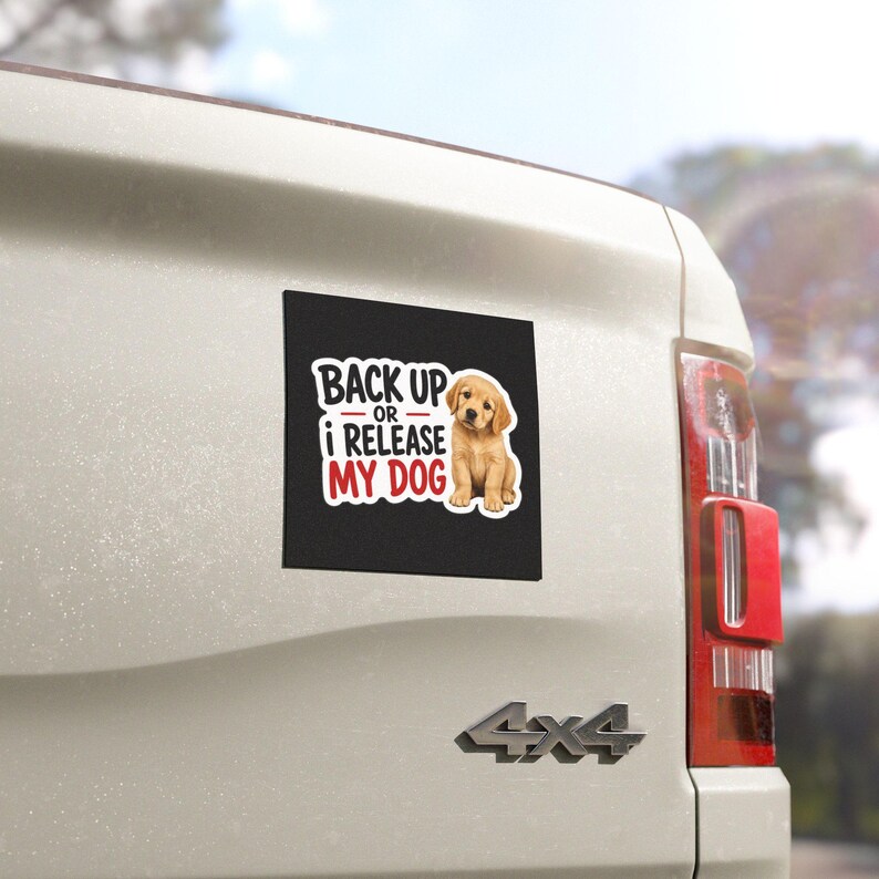 Funny Dog Car Magnet, Personalized Warning Gag Gift, Weatherproof Vinyl Decal image 5