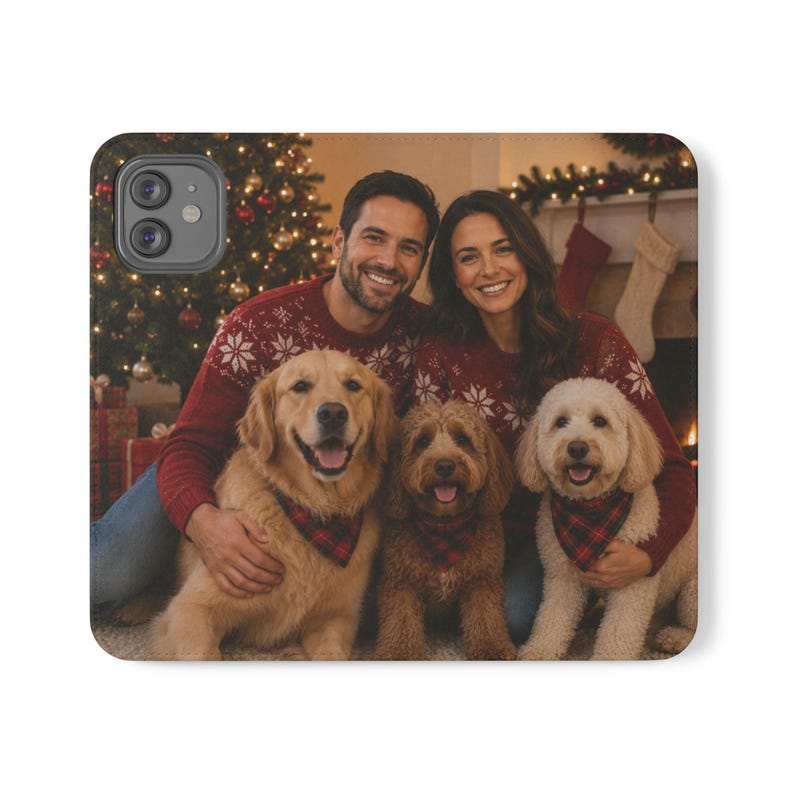Custom Pet Photo Wallet Case, Personalized Dog Cat Family Folio, iPhone Card Holder image 19