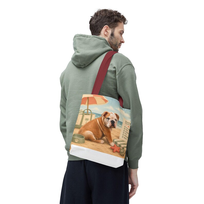カスタム犬の肖像画入りトートバッグ、パーソナライズされたペットのイラスト入りビーチトラベルバッグ 画像 12