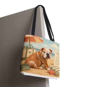 カスタム犬の肖像画入りトートバッグ、パーソナライズされたペットのイラスト入りビーチトラベルバッグ 画像 9