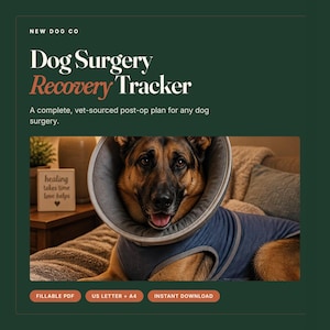 Dog Surgery Recovery Tracker | Vet-Sourced Post-Op Care Log (Fillable PDF) image 1