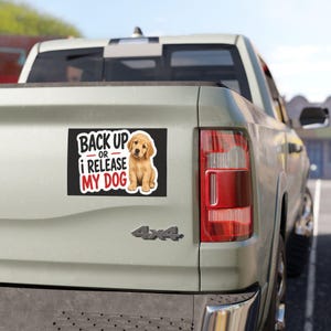 Funny Dog Car Magnet, Personalized Warning Gag Gift, Weatherproof Vinyl Decal