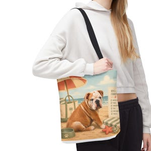 カスタム犬の肖像画入りトートバッグ、パーソナライズされたペットのイラスト入りビーチトラベルバッグ 画像 8