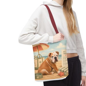 カスタム犬の肖像画入りトートバッグ、パーソナライズされたペットのイラスト入りビーチトラベルバッグ 画像 13