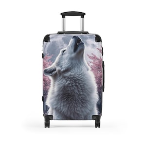 Aanpasbare handbagage, reiskoffer met harde schaal, tas met dierenprint afbeelding 7