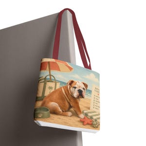 カスタム犬の肖像画入りトートバッグ、パーソナライズされたペットのイラスト入りビーチトラベルバッグ 画像 14