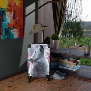 Aanpasbare handbagage, reiskoffer met harde schaal, tas met dierenprint afbeelding 2