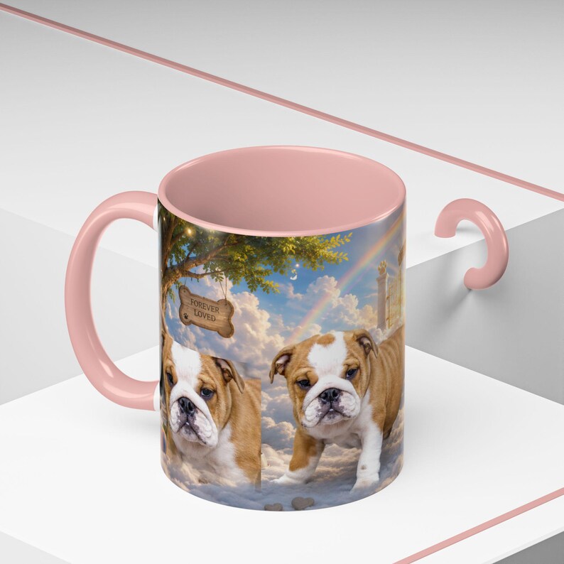 Bulldog Pet Heaven Memorial Mug, Colorful Ceramic Coffee Cup (11oz or 15oz) image 18