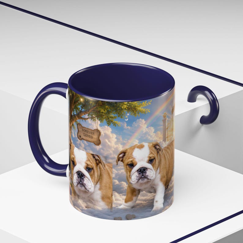 Bulldog Pet Heaven Memorial Mug, Colorful Ceramic Coffee Cup (11oz or 15oz) image 12