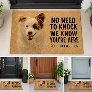 Custom Pet Portrait Doormat • Personalized Dog Face Welcome Mat image 1