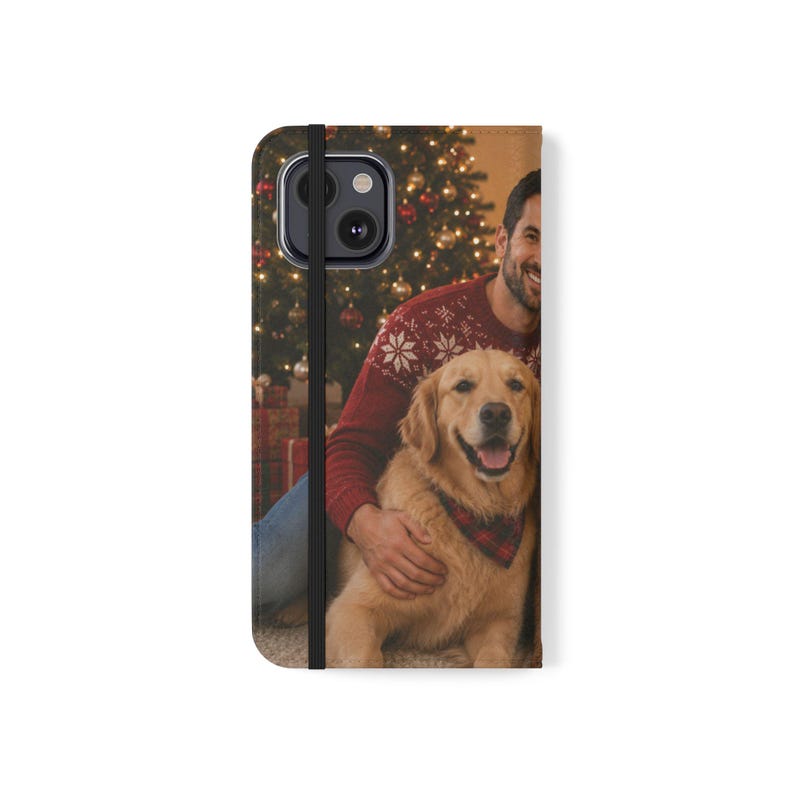 Custom Pet Photo Wallet Case, Personalized Dog Cat Family Folio, iPhone Card Holder image 4