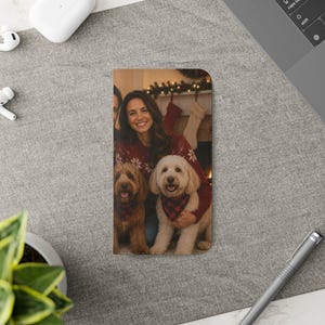 Custom Pet Photo Wallet Case, Personalized Dog Cat Family Folio, iPhone Card Holder image 6