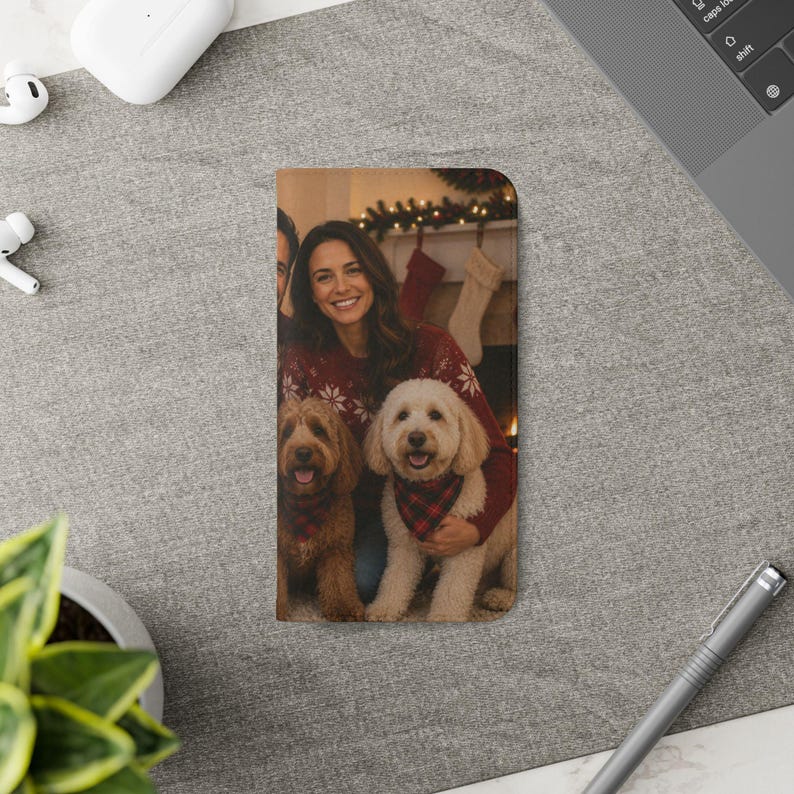 Custom Pet Photo Wallet Case, Personalized Dog Cat Family Folio, iPhone Card Holder image 6