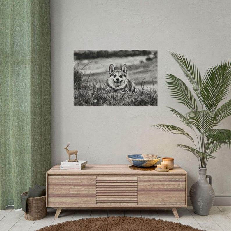 Custom Charcoal Pet Portrait from Photo · Personalized Dog Memorial Gift · Black and White Pet Art Print · Pet Loss Sympathy Keepsake image 4