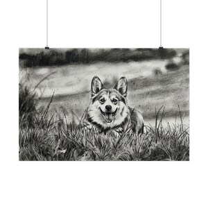 Custom Charcoal Pet Portrait from Photo · Personalized Dog Memorial Gift · Black and White Pet Art Print · Pet Loss Sympathy Keepsake