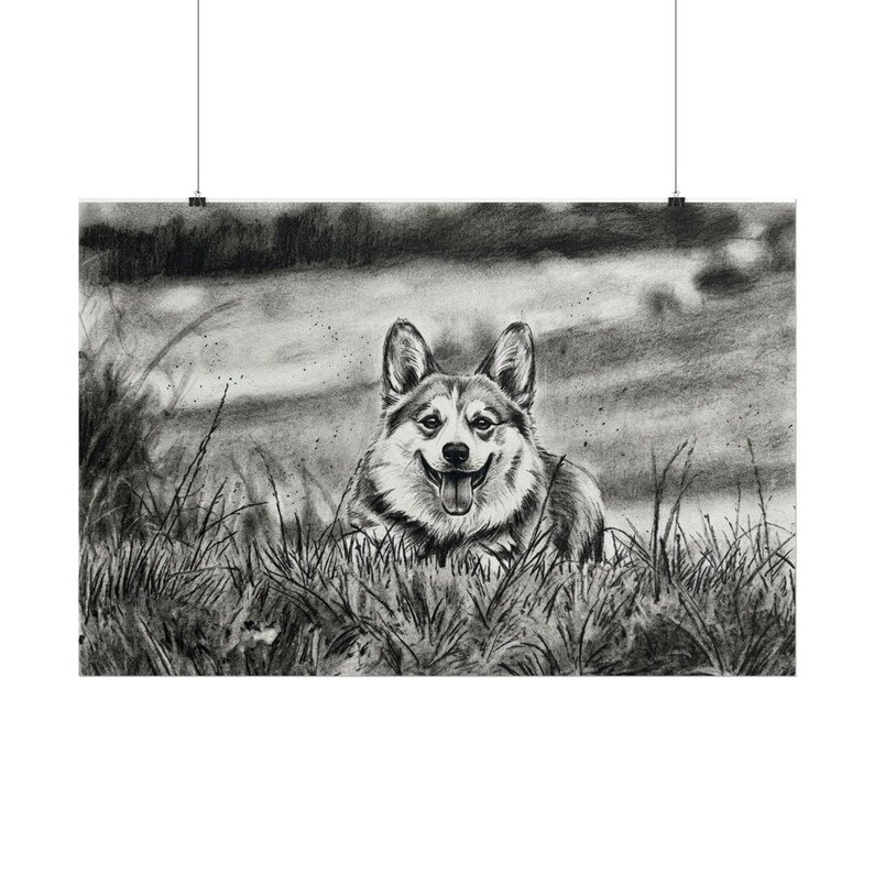 Custom Charcoal Pet Portrait from Photo · Personalized Dog Memorial Gift · Black and White Pet Art Print · Pet Loss Sympathy Keepsake image 1