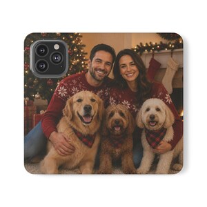 Custom Pet Photo Wallet Case, Personalized Dog Cat Family Folio, iPhone Card Holder image 2